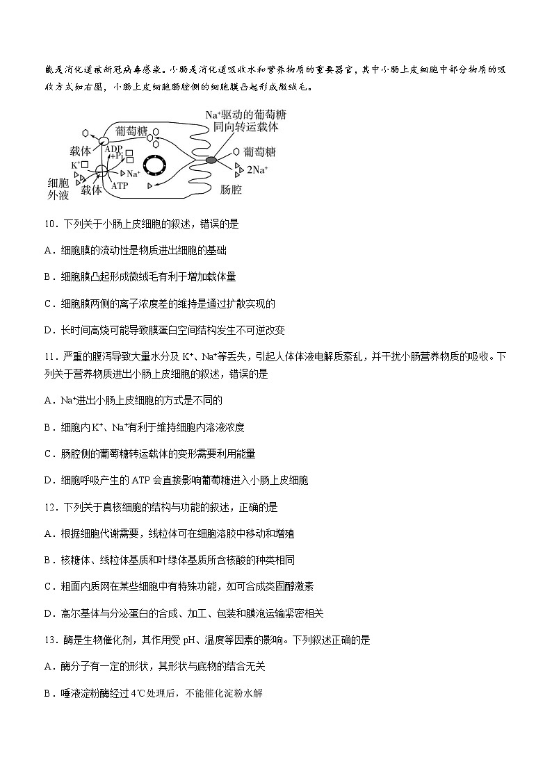 2022-2023学年浙江省高一下学期期中联考生物试题含答案第3页