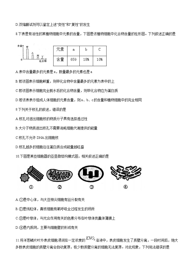2022-2023学年安徽省定远县三中等3校高一上学期期末联考生物试题含答案第3页