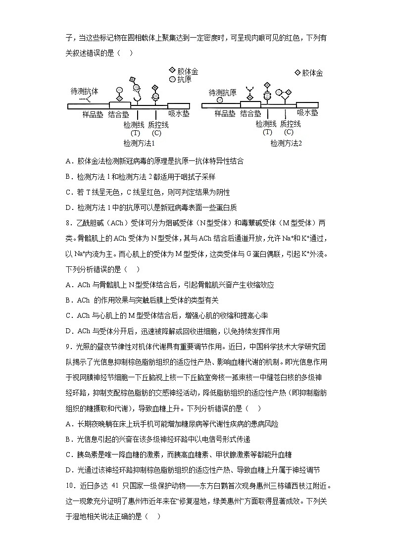 2023届广东省惠州市高三一模生物试题03