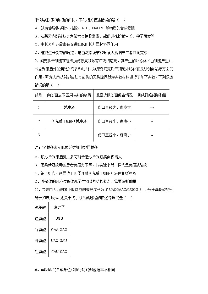 2023届辽宁省部分重点中学协作体高三下学期4月高考模拟生物试题03