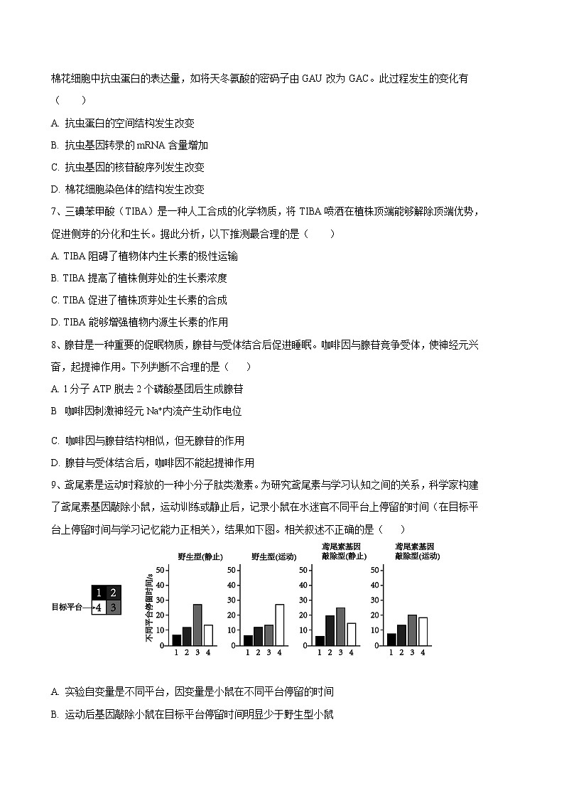 2023年高考第三次模拟考试卷-生物（北京A卷）（考试版）第3页