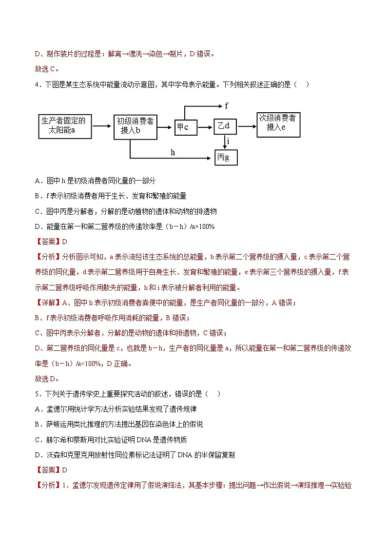 2023年高考第三次模拟考试卷-生物（广东A卷）（全解全析）03