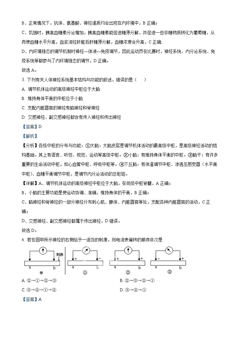 浙江省绍兴市上虞区2022-2023学年高二生物上学期期末教学质量调测试题（Word版附解析）第2页