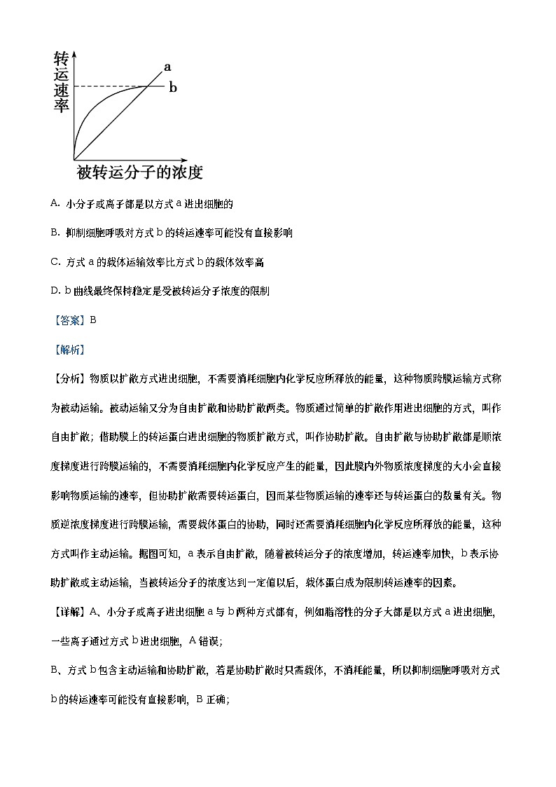 浙江省温州十校联合体2022-2023学年高二生物下学期期中联考试题（Word版附解析）03