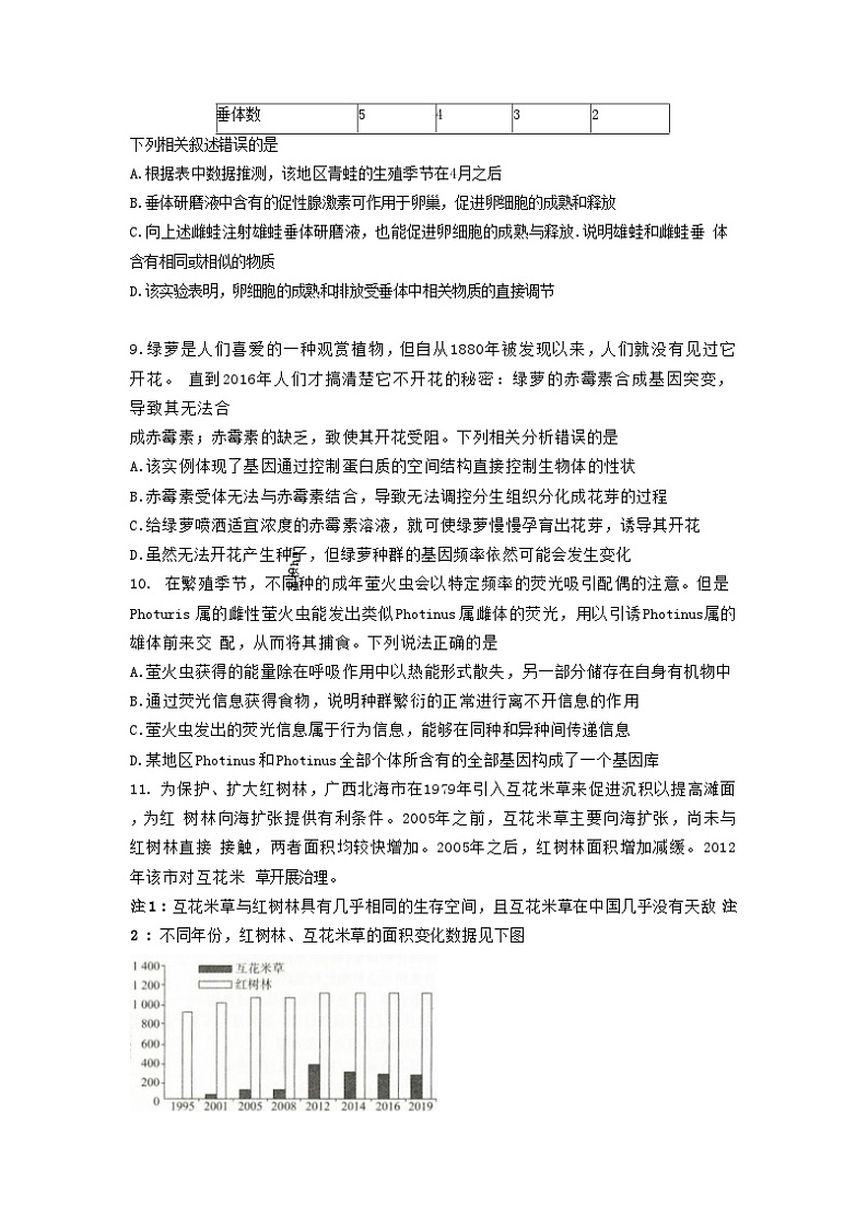 河北省2022-2023学年高三下学期4月适应性考试  生物03