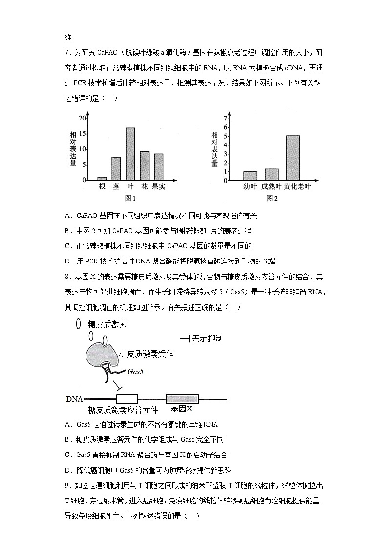 2023届江苏省常州市三中高三模拟检测七生物试题（含答案）第3页