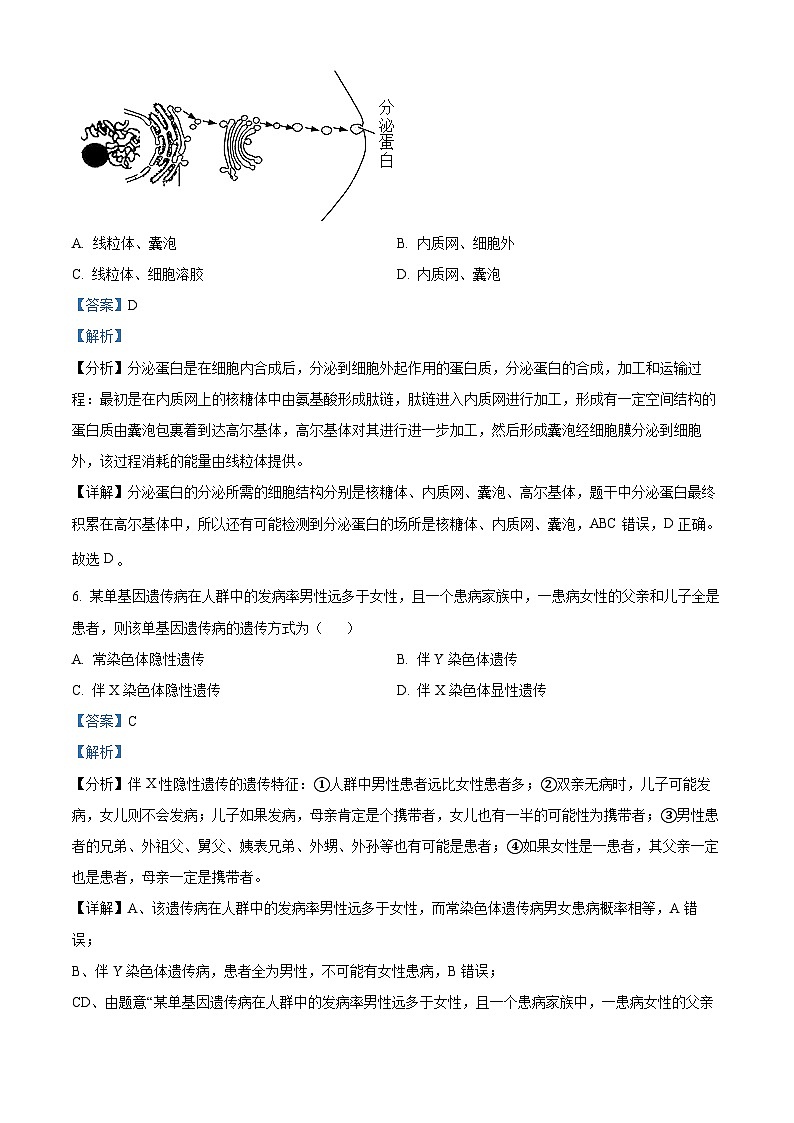 浙江省钱塘联盟2022-2023学年高一生物下学期期中联考试题（Word版附解析）03