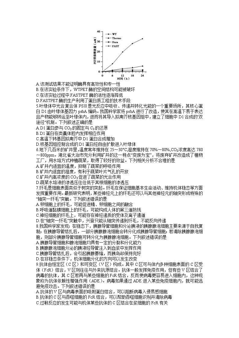 湖北省2023届高三生物5月国度省考模拟测试试卷（Word版附解析）第2页