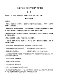 2022-2023学年湖北省十堰市高三下学期4月调研考试生物含答案