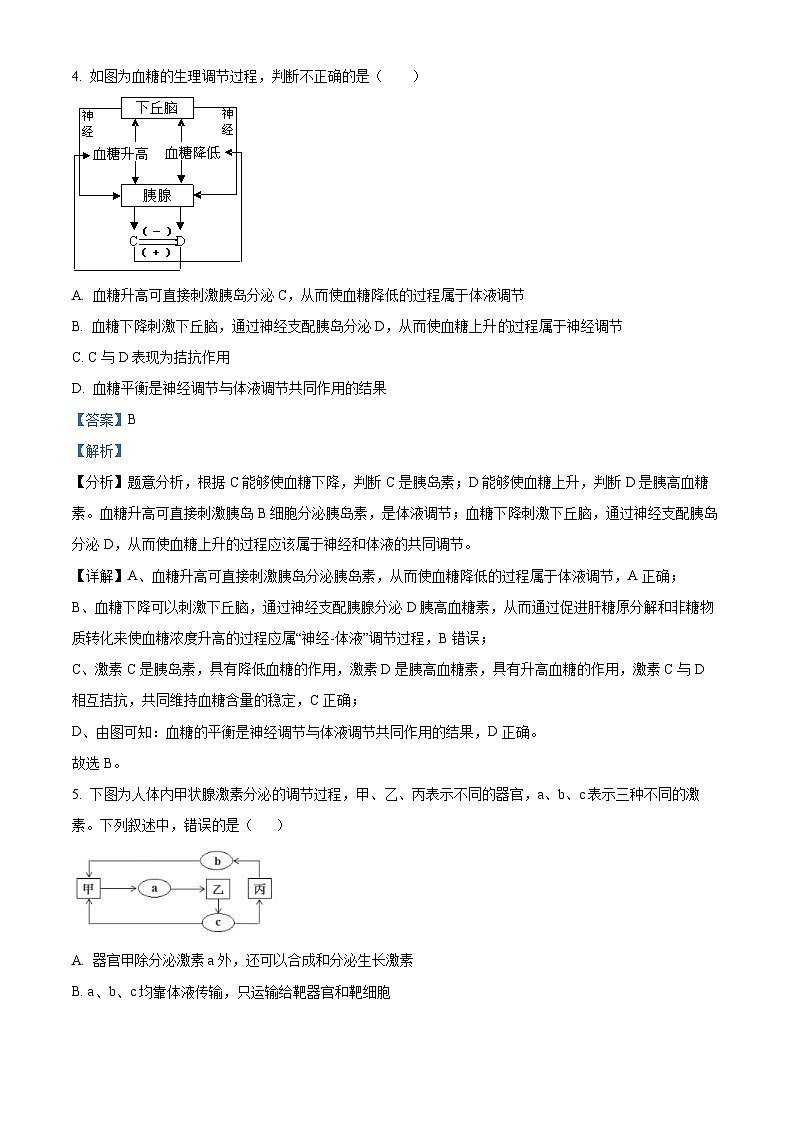 甘肃省武威第六中学2022-2023学年高二生物下学期期中试题（Word版附解析）03