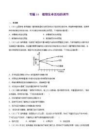 专题10 植物生命活动的调节——【全国通用】2020-2022三年高考生物真题分类汇编（原卷版+解析版）