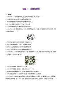 专题15 实验与探究——【全国通用】2020-2022三年高考生物真题分类汇编（原卷版+解析版）