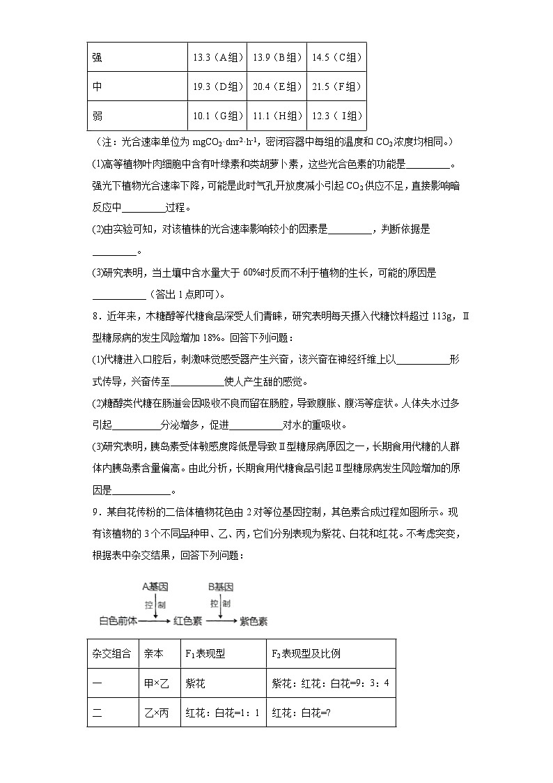 2023届贵州省遵义市高三下学期第三次统一考试理综生物试题（含答案）第3页