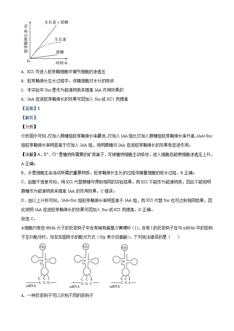 高中生物高考精品解析：2020年全国统一高考生物试卷（新课标Ⅲ）（解析版）02