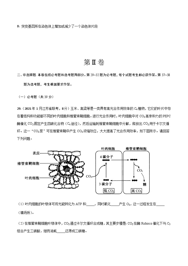 高中生物高考卷05-备战2021年高考生物【名校地市好题必刷】全真模拟卷·2月卷（新课标专用）（原卷版）第3页