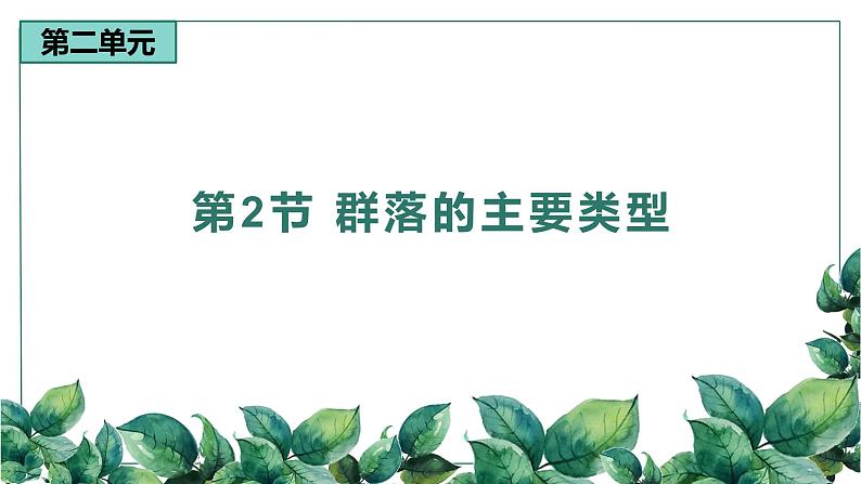 高中生物选择性必修二 2 2 群落的主要类型精品课件练习题第1页