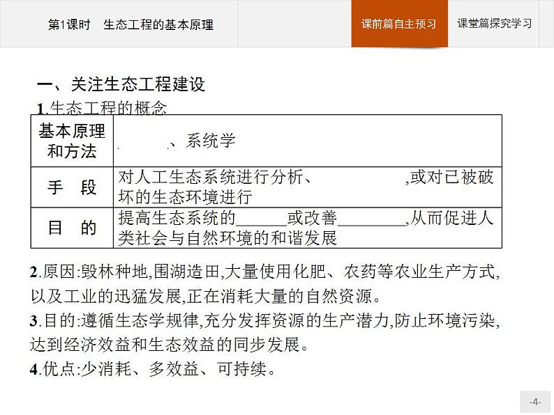 高中生物选择性必修二 课件：第4章　第3节　第1课时　生态工程的基本原理练习题第4页