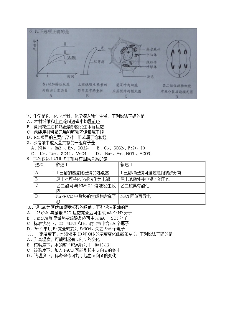 高中生物高考2015年普通高等学校招生全国统一考试理综试题（广东卷，无答案）第2页