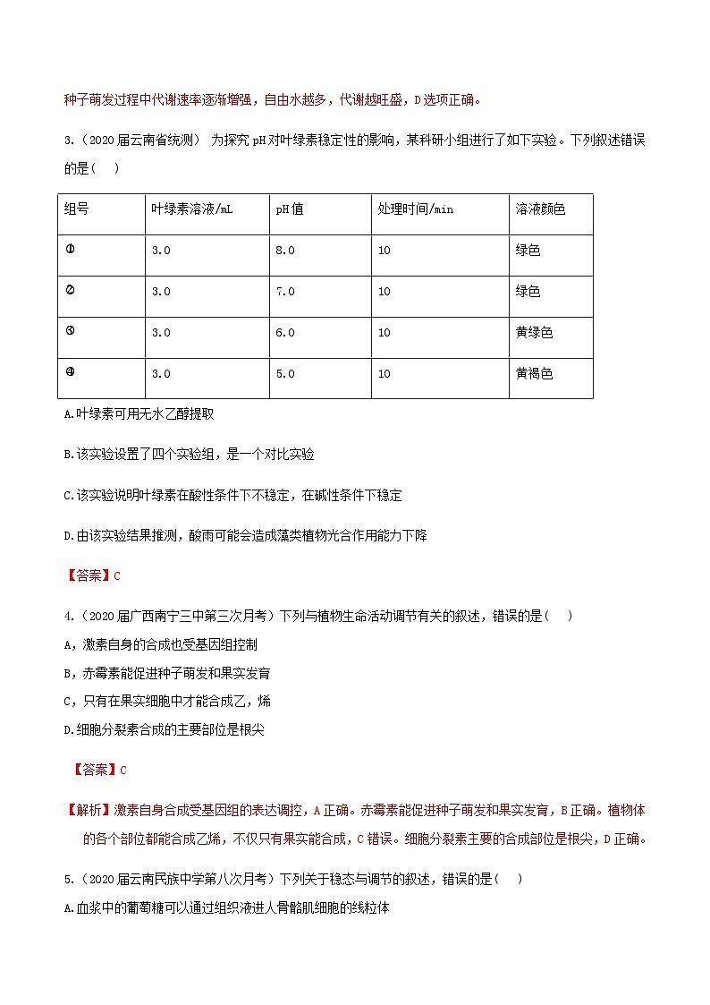 高中生物高考卷07-备战2021年高考生物【名校地市好题必刷】全真模拟卷·3月卷（新课标专用）（解析版）第2页