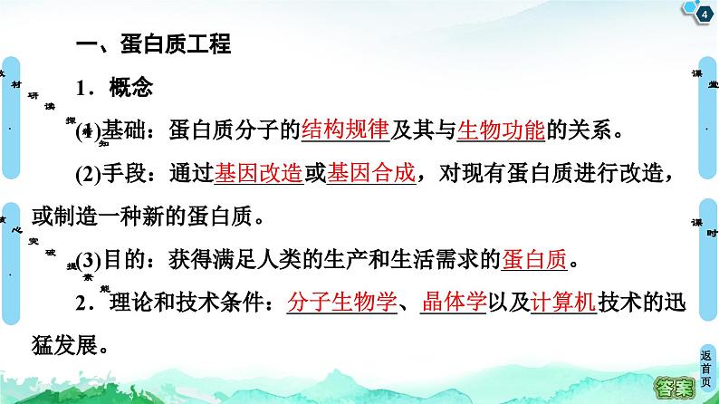 高中生物选择性必修三  第3章 第4节 蛋白质工程的原理和应用 课件练习题第4页