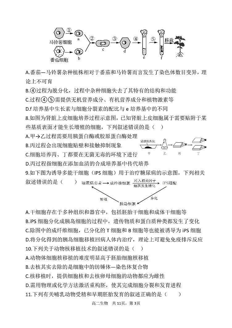 辽宁省丹东市六校2022-2023学年高二下学期期中考试生物试卷第3页