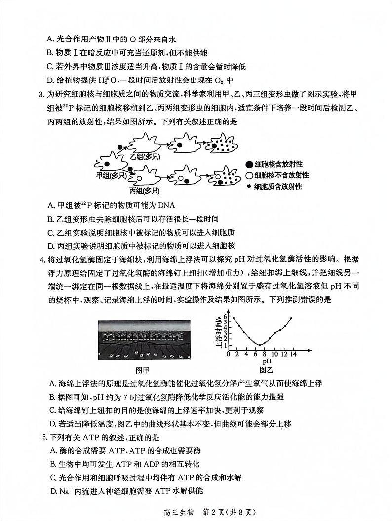 河北省张家口市2023届高三第二次模拟考试 生物附答案第2页