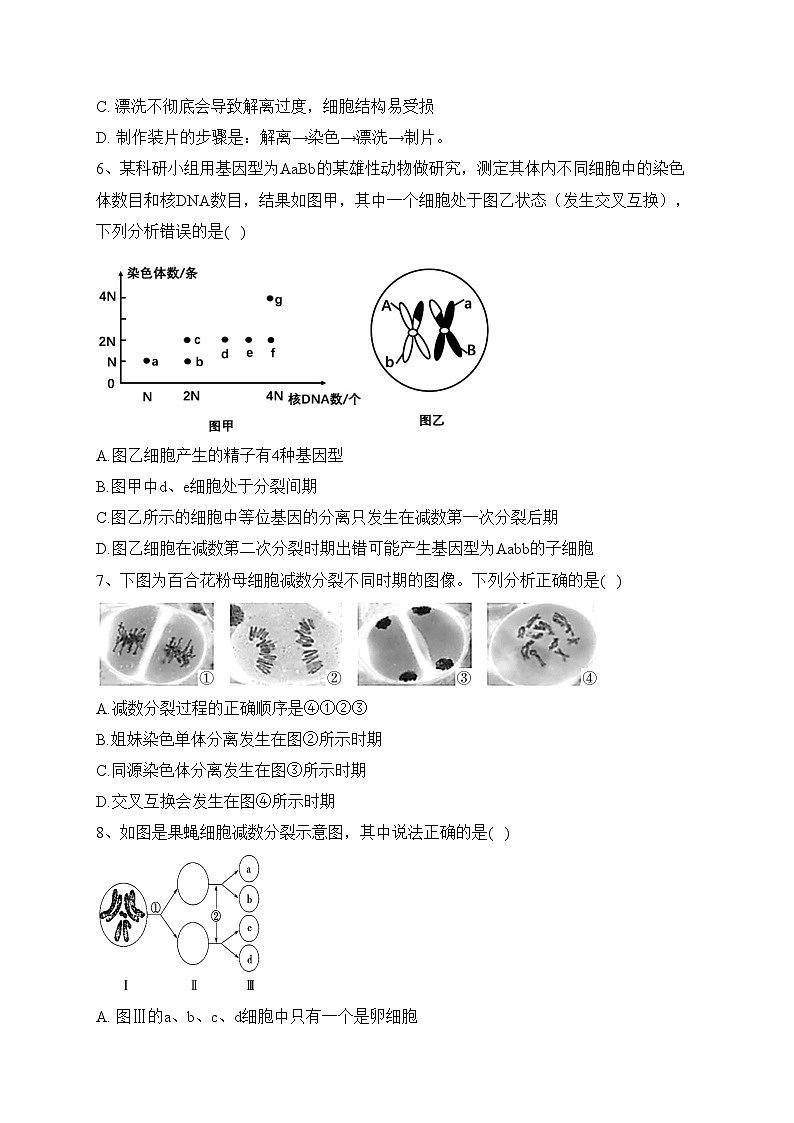 江苏省扬州市2022-2023学年高一下学期4月期中考试生物试卷（含答案）02