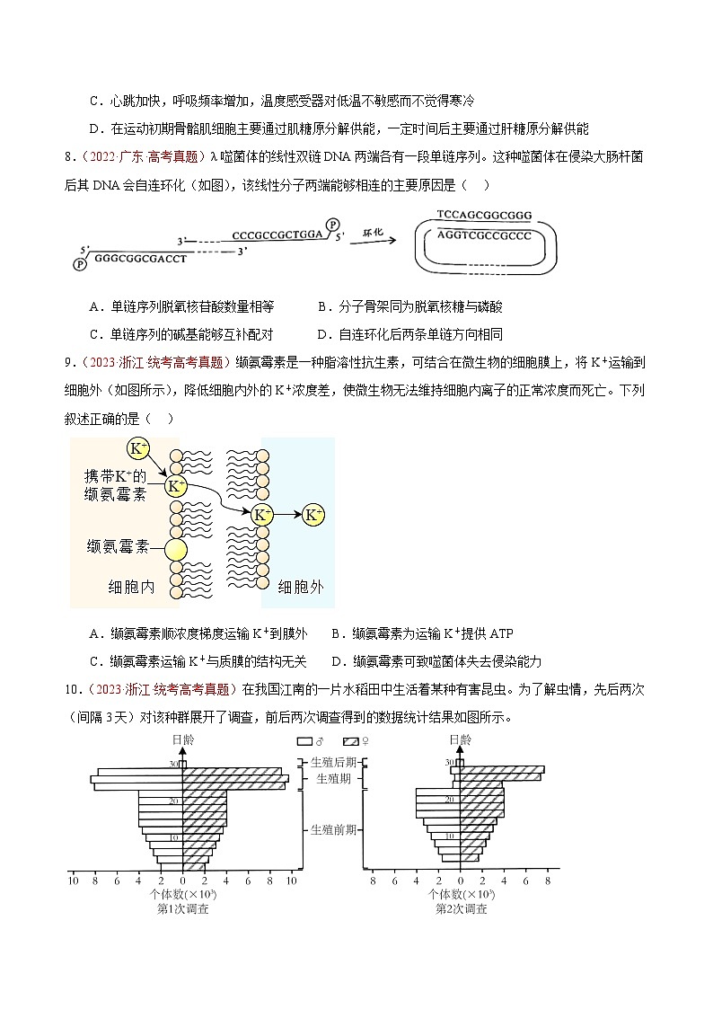 真题重组卷01——2023年高考生物真题汇编重组卷（广东专用）03