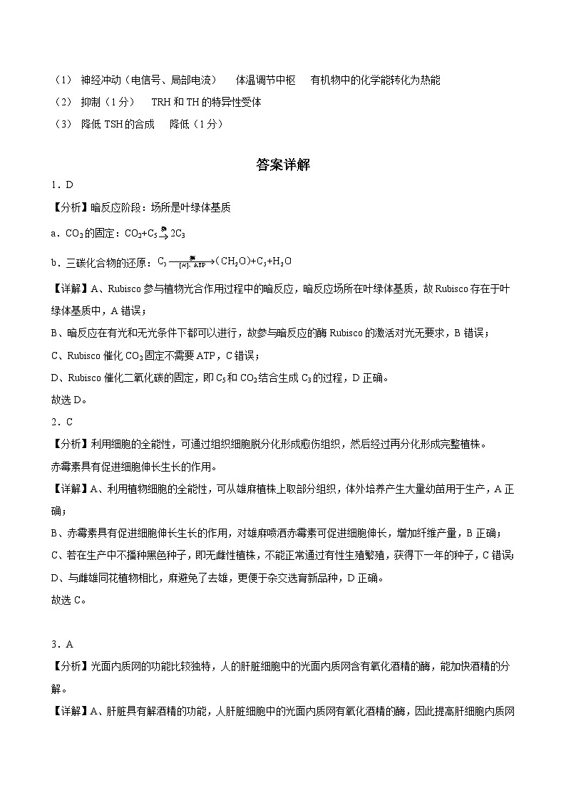 真题重组卷02——2023年高考生物真题汇编重组卷（广东专用）02