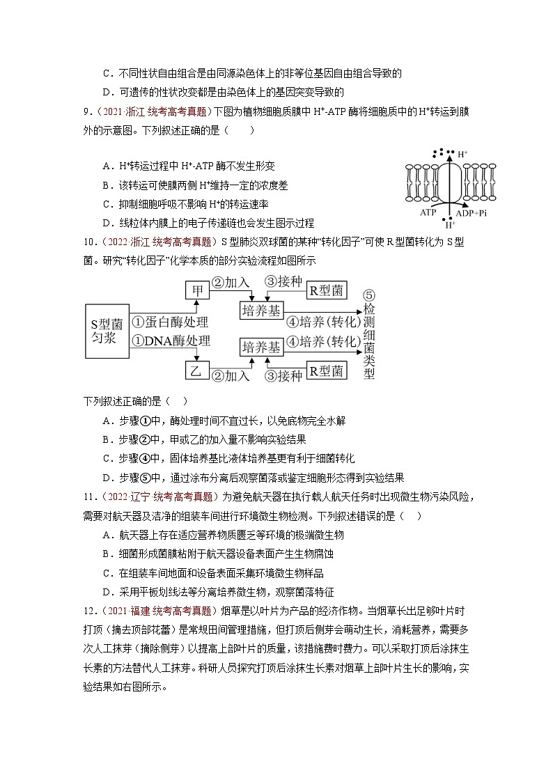 真题重组卷03——2023年高考生物真题汇编重组卷（广东专用）03