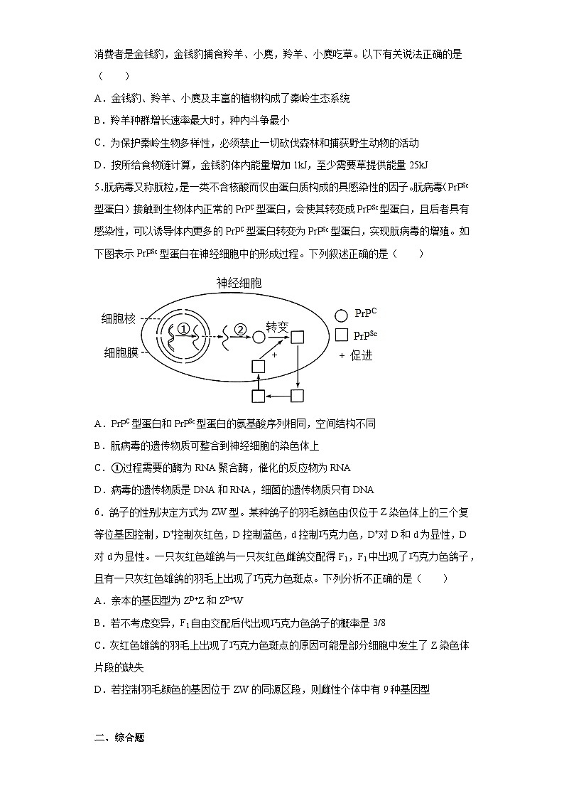 2023届湘豫名校联考高三下学期第三次模拟考试（5月）理综生物试题（含答案）第2页