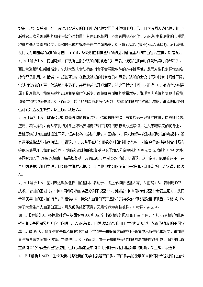 2023年高考生物押题卷02（广东卷）（含考试版、全解全析、参考答案、答题卡）02
