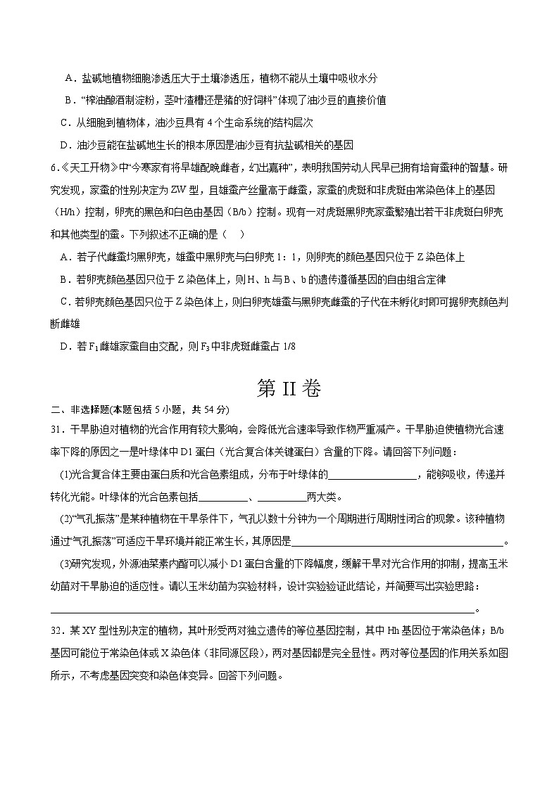 2023年高考生物押题卷03（云南，安徽，黑龙江，山西，吉林五省通用）03
