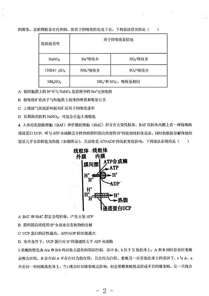 2023年山东卷高考生物考前押题密卷第2页