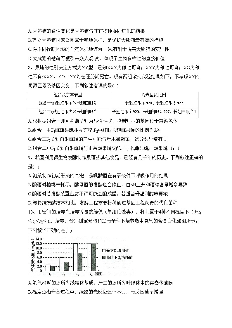 河北省部分学校2023届高三下学期大数据应用调研联合测评（Ⅳ）生物试卷（含答案）03
