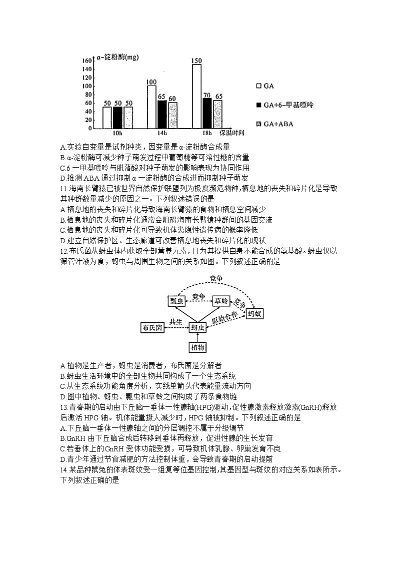 湖北省圆创教育2023届高三生物下学期五月联合测评试卷（Word版附解析）第3页