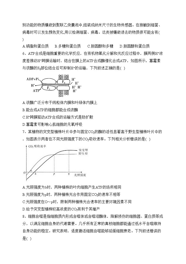 云南省下关第一中学2022-2023学年高二下学期期中生物试卷（含答案）02