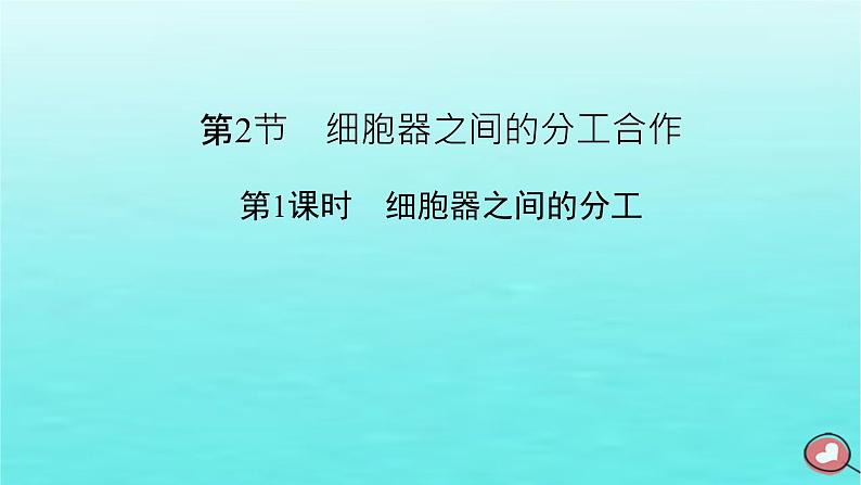 新教材2023年高中生物第3章细胞的基本结构第2节细胞器之间的分工合作（课件+夯基提能作业）新人教版必修102