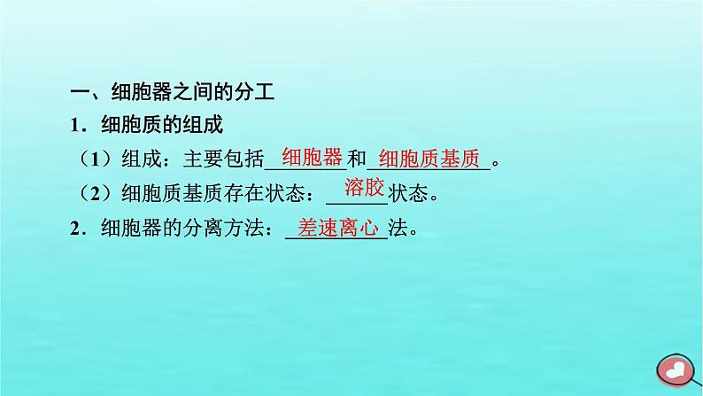 新教材2023年高中生物第3章细胞的基本结构第2节细胞器之间的分工合作（课件+夯基提能作业）新人教版必修106