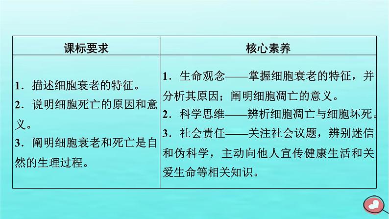 新教材2023年高中生物第6章细胞的生命历程第3节细胞的衰老和死亡（课件+夯基提能作业）新人教版必修103