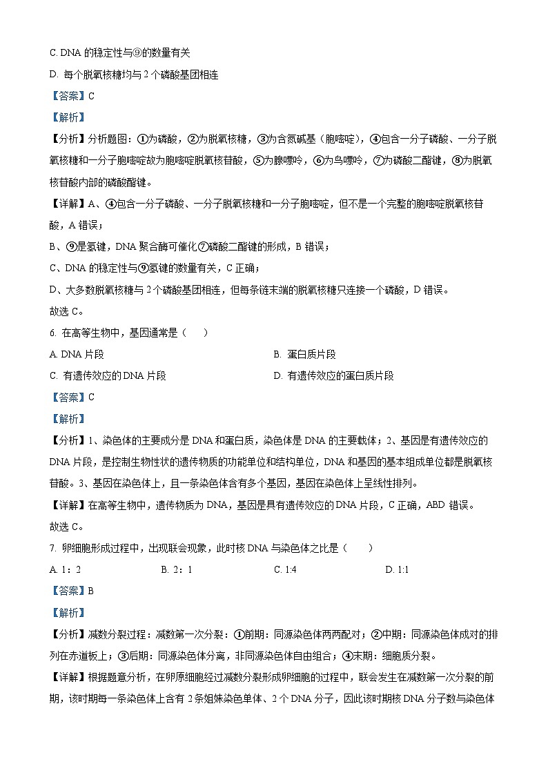 四川省江油中学2022-2023学年高一生物下学期期中试题（Word版附解析）第3页