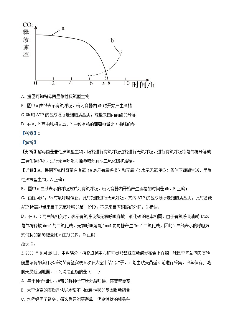 安徽省江淮十校2022-2023学年高三生物下学期5月联考试题（Word版附解析）02