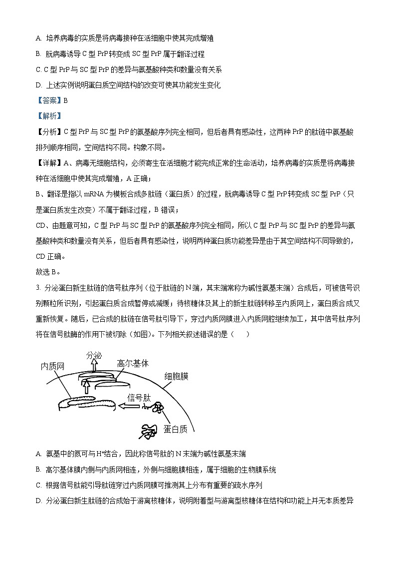 湖北省鄂东南省级示范高中教育教学改革联盟学校2022-2023学年高三生物下学期5月联考试题（Word版附解析）第2页