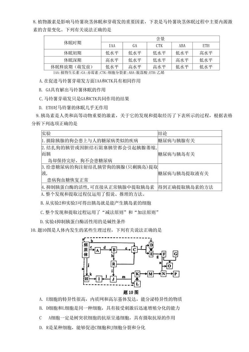 重庆主城区二诊高2023届学业质量调研抽测（第二次）生物试题第3页