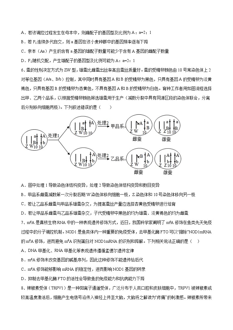 卷02【押题演练】备战2023年高考生物全真模拟押题卷（山东卷）（原卷版）03