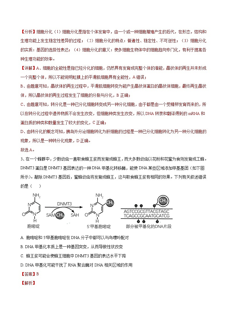 卷03【押题演练】备战2023年高考生物全真模拟押题卷（云南，安徽，黑龙江，山西，吉林五省通用）（解析版）02