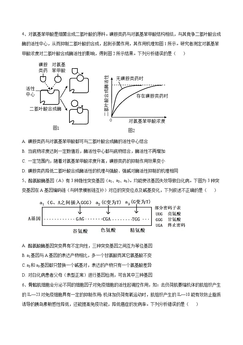 卷04【押题演练】备战2023年高考生物全真模拟押题卷（福建卷）（原卷版）02