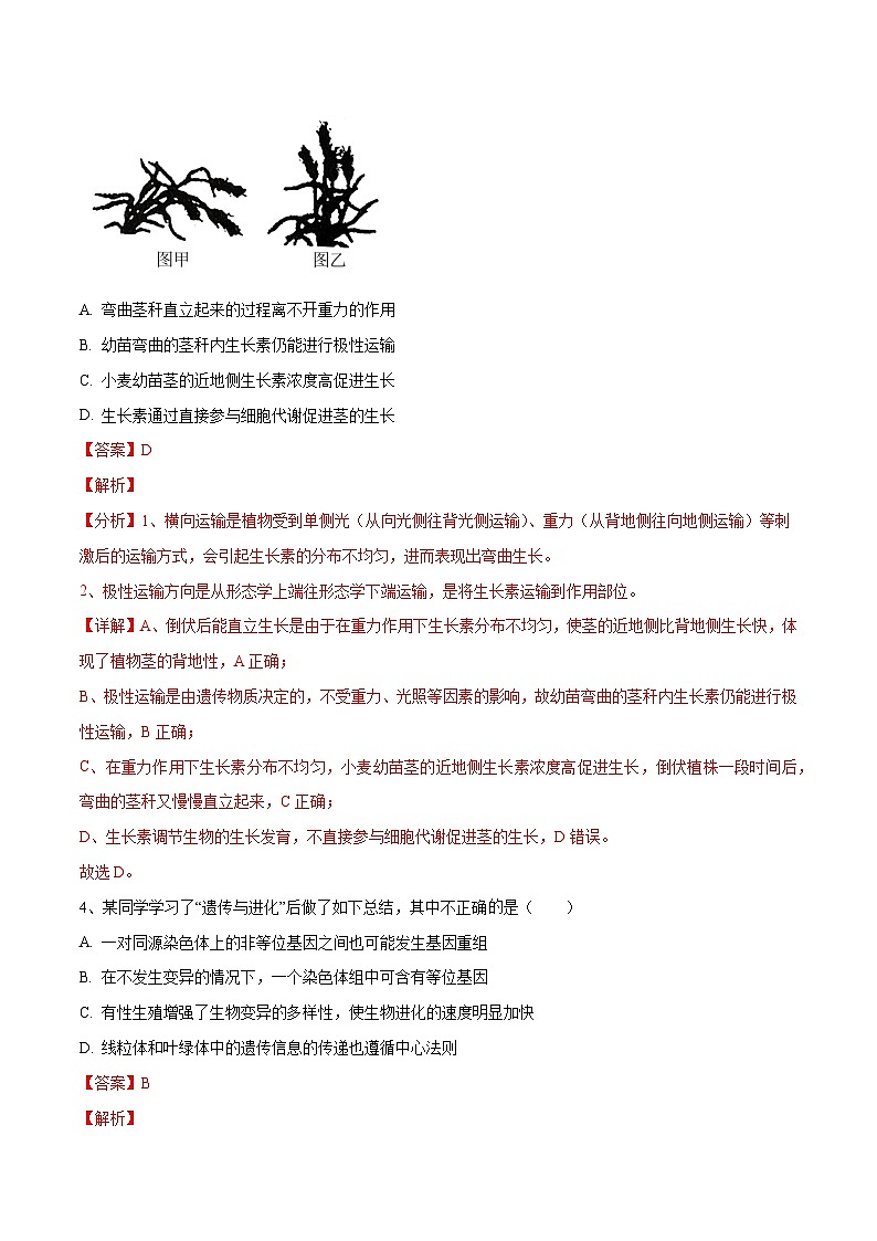 卷04【押题演练】备战2023年高考生物全真模拟押题卷（全国甲卷）（解析版）03