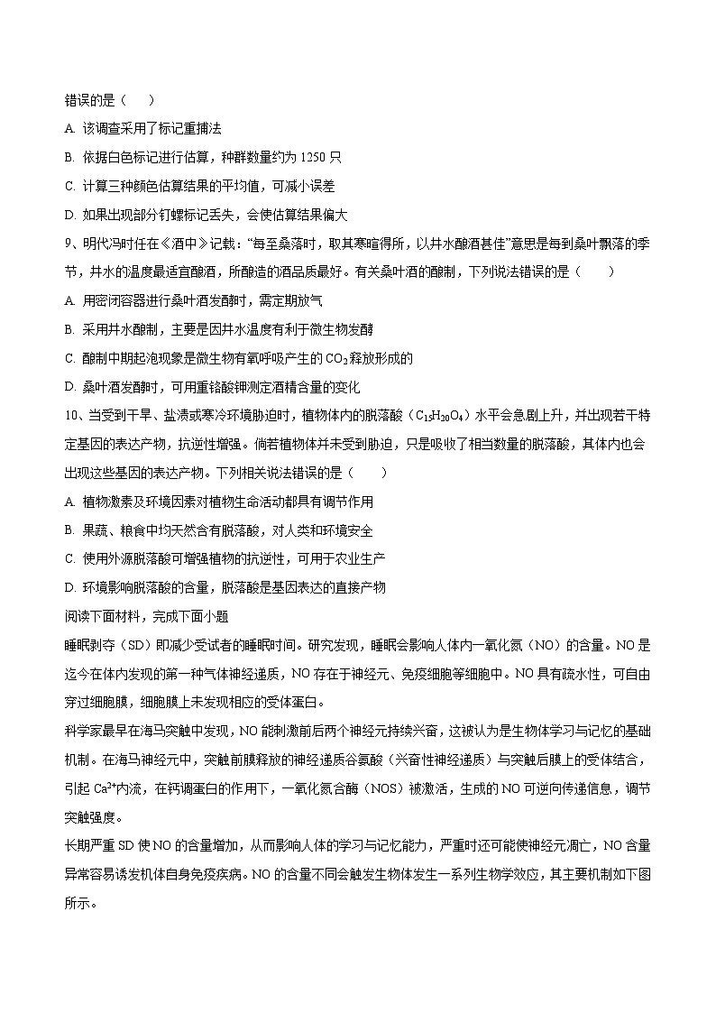 卷04【押题演练】备战2023年高考生物全真模拟押题卷（天津卷）（原卷版）03