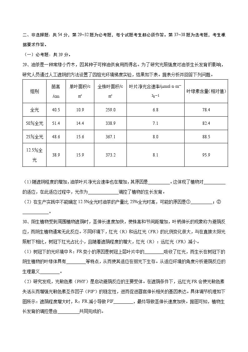 卷05【押题演练】备战2023年高考生物全真模拟押题卷（全国乙卷）（原卷版）03